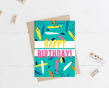 Load image into Gallery viewer, Bright 80’s Style ‘Happy Birthday!’ Card