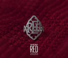 Load image into Gallery viewer, Beautiful Taylor Swift ‘Red’ sparkly silver ring. Adjustable size
