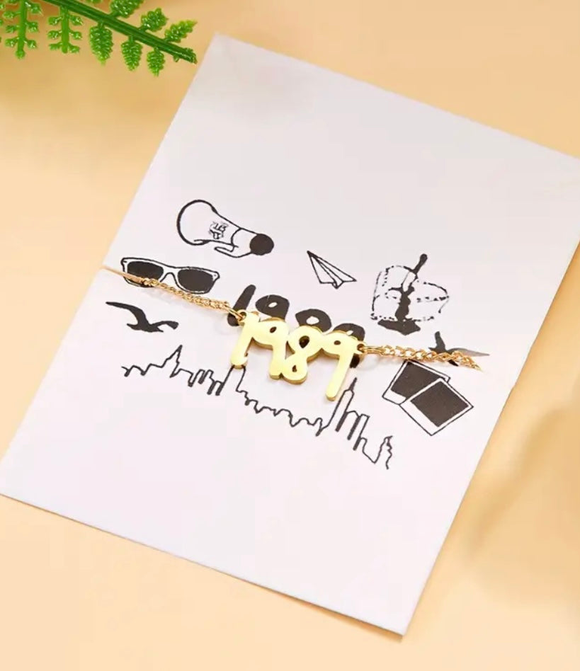 Taylor Swift 1989 Gold Bracelet