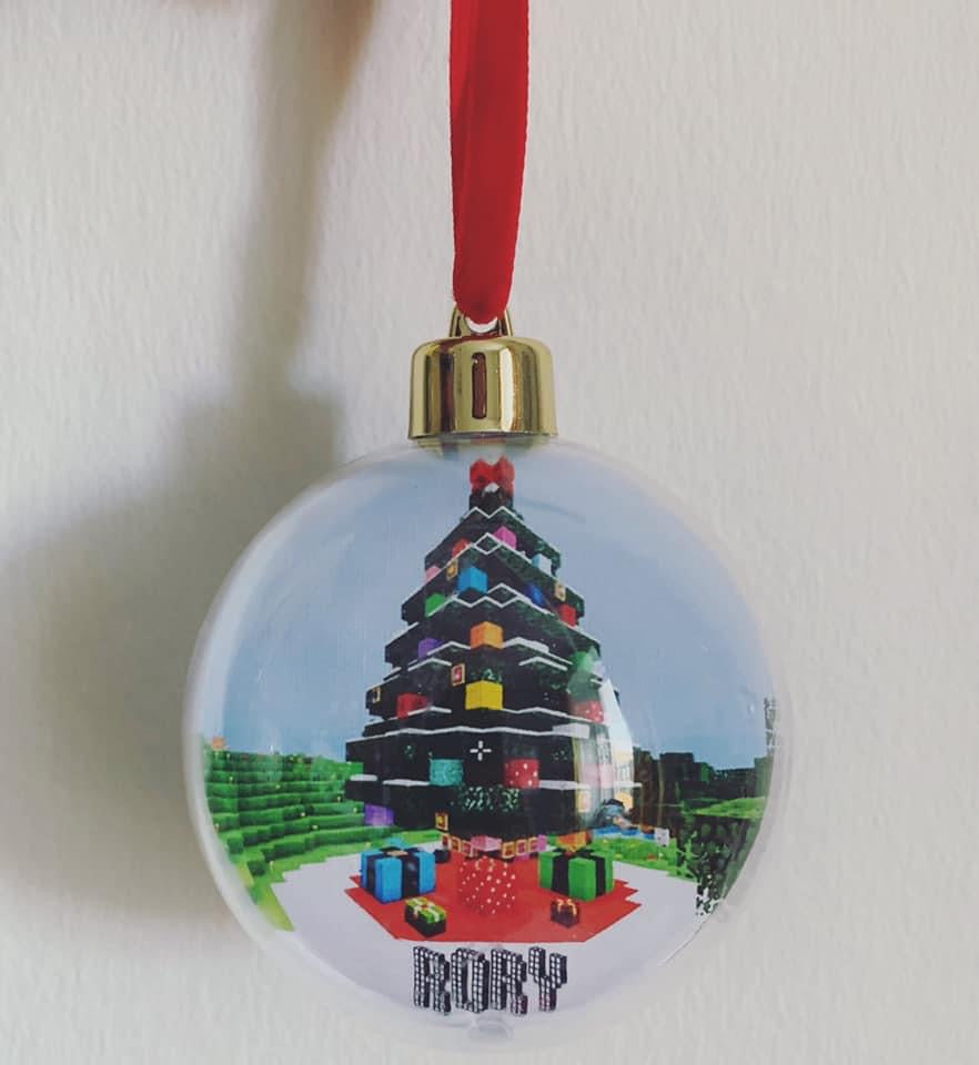 Personalised Minecraft Christmas Tree Design Bauble