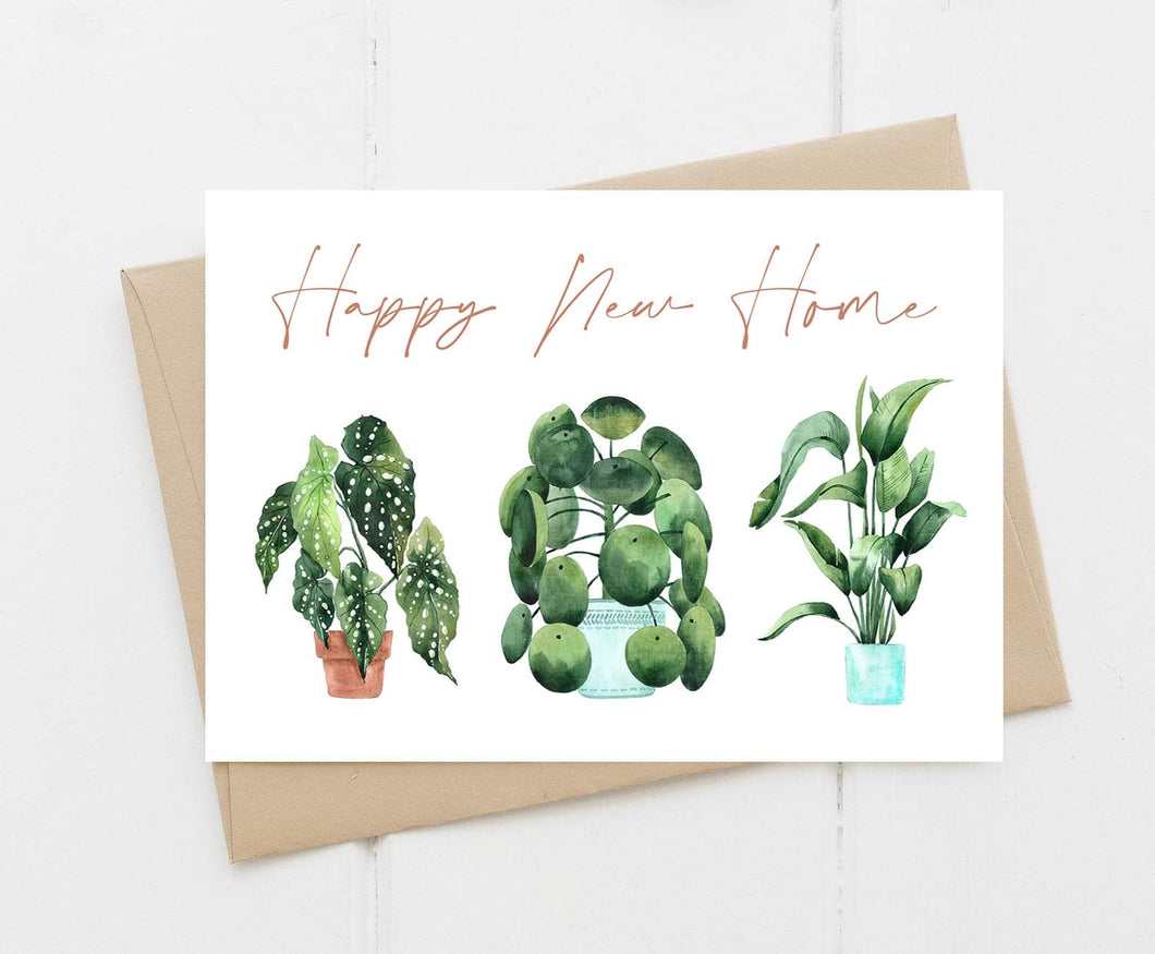 ‘Happy New Home’ Leafy Houseplants Card
