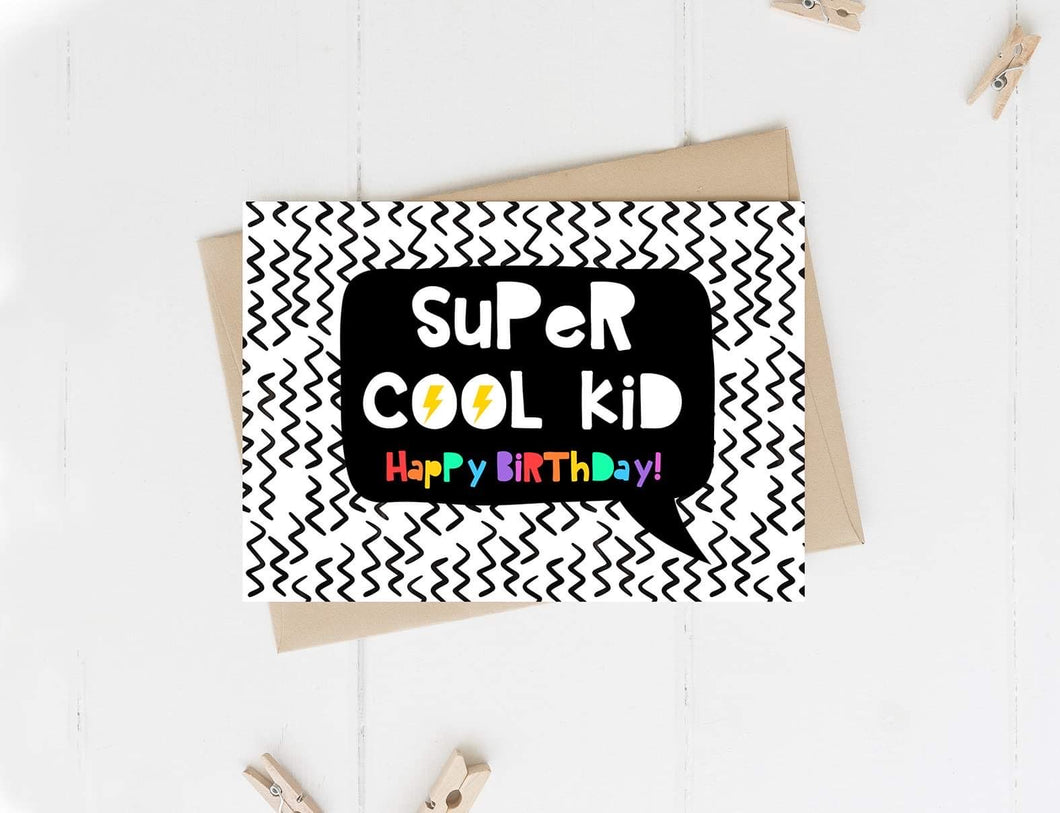 ‘Super Cool Kid’ Birthday Card