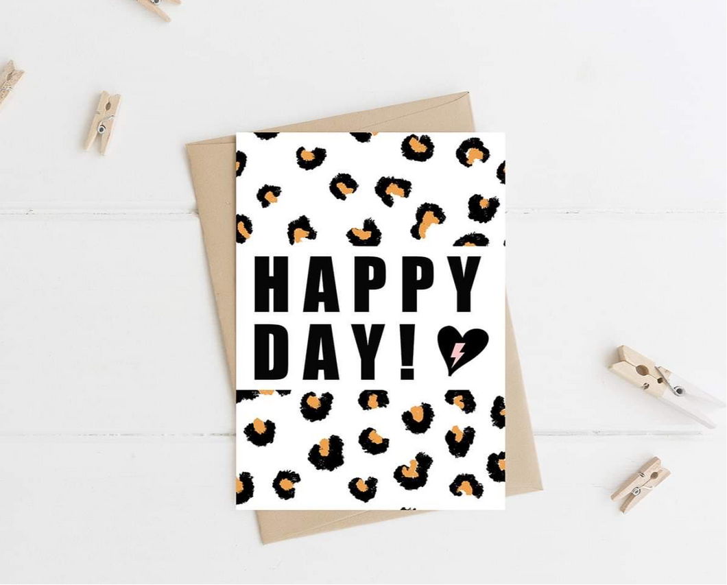 Leopard Print ‘Happy Day’ Card