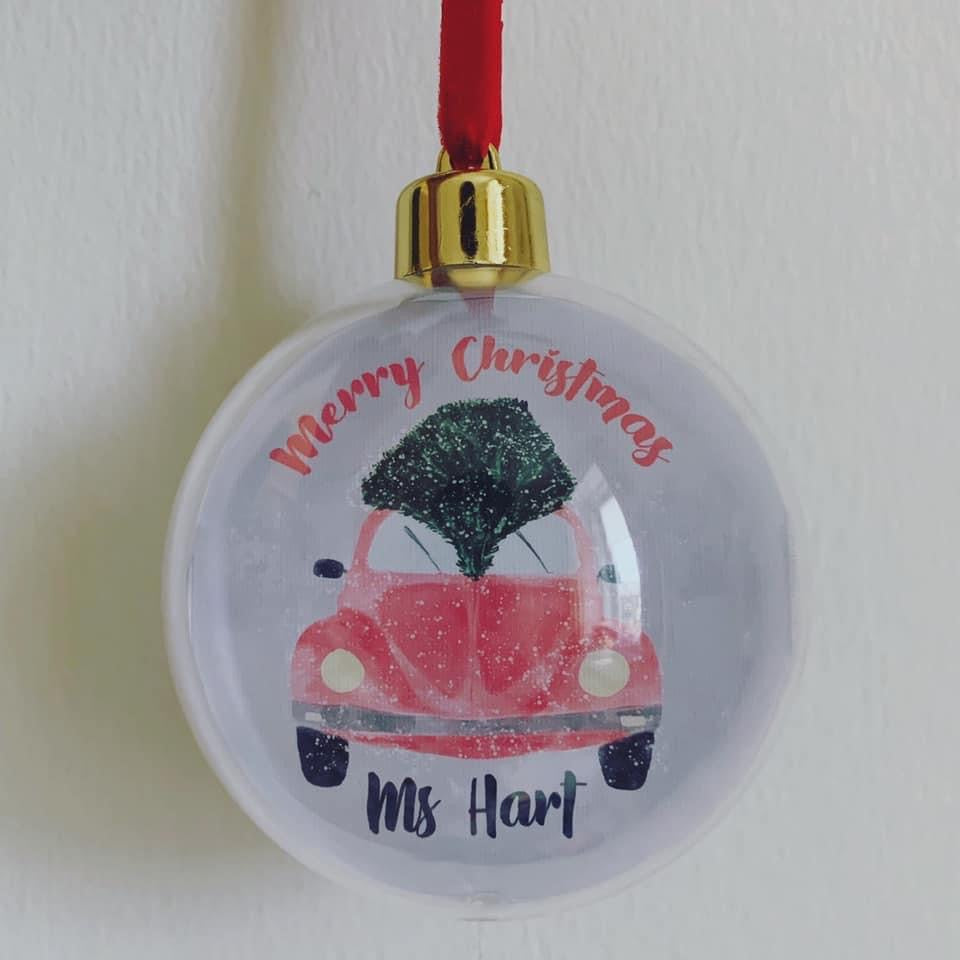 Personalised Teacher Christmas Bauble