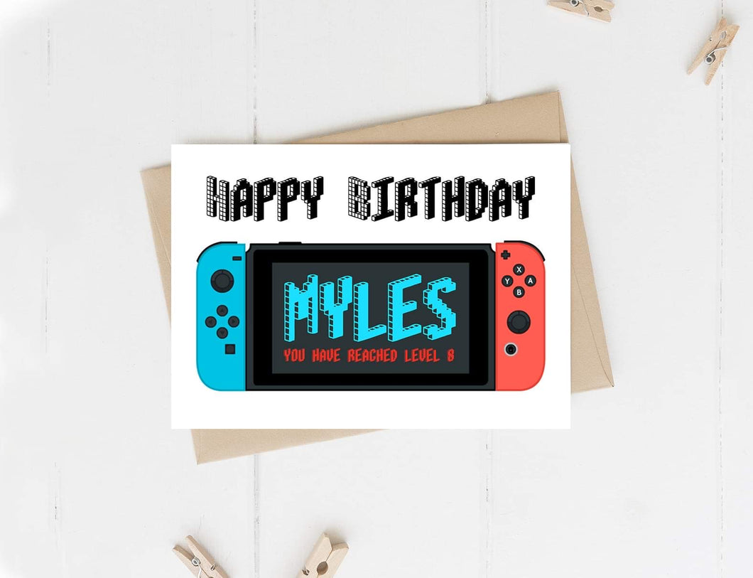 Personalised Nintendo Switch Birthday Card